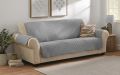 Cotton Quilted Sofa Covers (Dark Brown). 