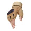 Army Military Half Finger Gloves For Men - Brown. 