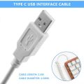 Coiled Cable Type C Wire Mechanical Keyboard for Poker 2 GH60,White. 