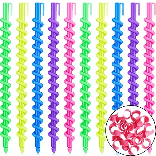 12Pcs Spiral Perm Rods Heatless Curls Overnight for Hair Rollers ...