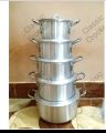 Silver Cooking Pot Set 5-Pieces Set aluminium  Silver Steel Pots Set Best Quality Kitchen Ware Cookware Cooking Pots. 