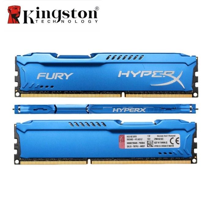 Orignal Taiwan Kingston HyperX Fury Memoria DDR3 Gaming RAMWith OverClocking feature 8GB 1x8GB 1600MHz With Aluminium Heat Sink DIMM RAM 240 Pins 1.5V PC3-14900 12800 Desktop Memory