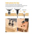 Countersink Drill Bit Set, Woodworking Chamfer Adjustable Countersink Tools on Counter Sink Holes with 1/4inch Hex Shank. 
