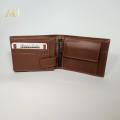 Genuine Leather Men's Zipper Coin Purse Cow Leather Wallet For Men Tri-fold Wallet Clasp Black Brown Coffee. 
