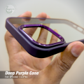 Clear Case with Deep Purple Border for iPhone 14 Pro. 