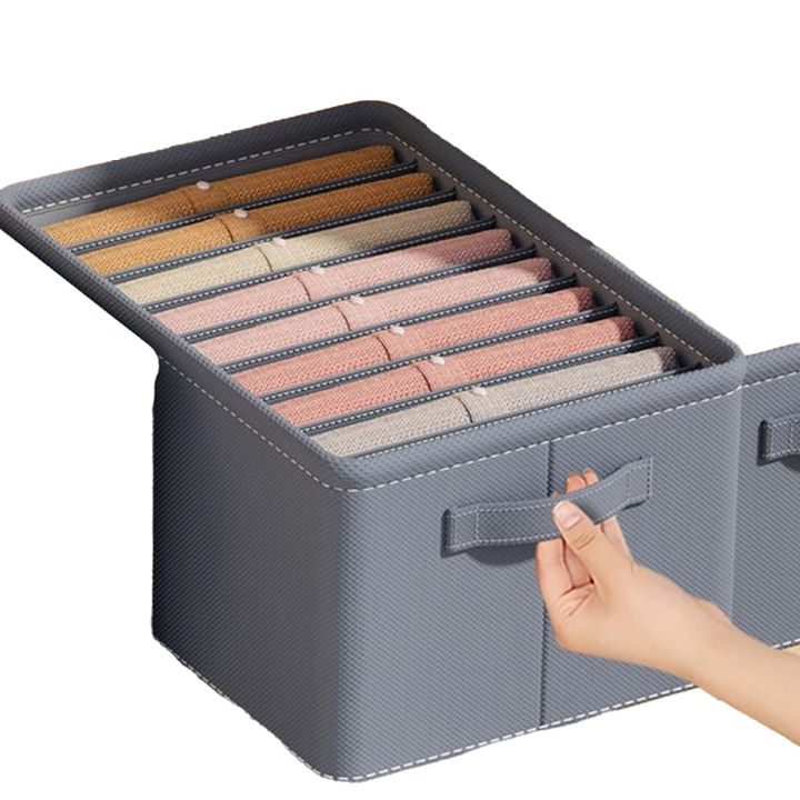 6%20Grids%20Washable%20Wardrobe%20Clothes%20Organizer,%20Jeans%20Compartment%20Storage%20Box,%20Clothes%20Drawer%20Mesh%20Separation%20Box,%20Portable%20Foldable%20Closet%20(GREY)%20-%20Image%202