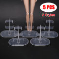 5PCS Transparent Plastic Doll Stand Display Holder Barbie Accessory Support Leg. 