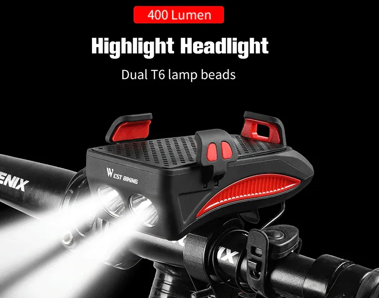 Power Bank Multifunction IN Bike Light 400 Lumens Bike