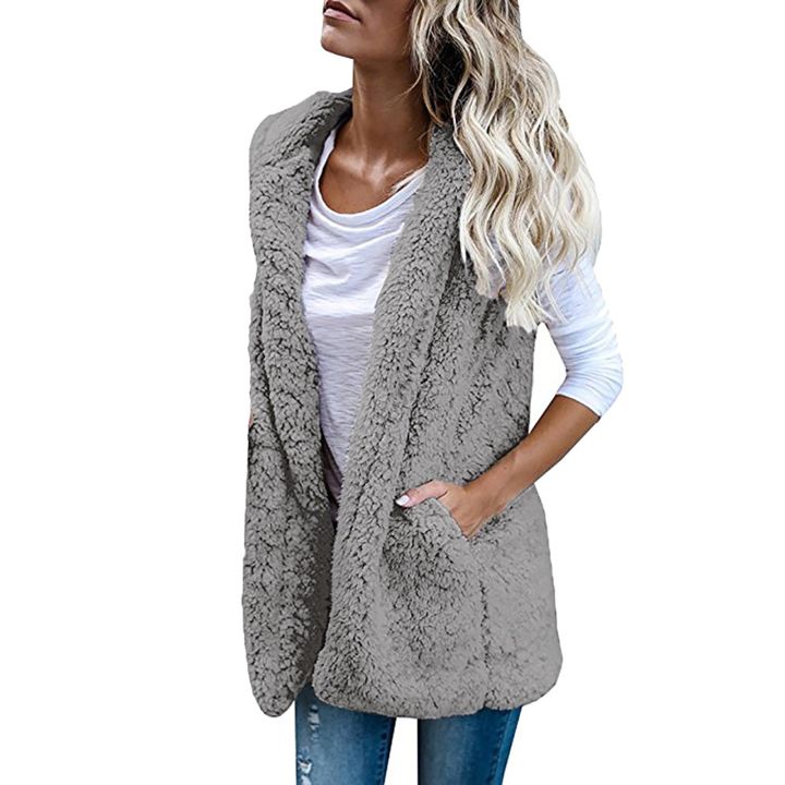 Womens Vest Winter Warm Hoodie Outwear Casual Coat Faux Zip Up Jacket plus rozmiar topy ropa de mujer barata 2023 House Foocus