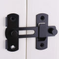 Door Lock Guard Latch Bolt 90 180 Degree Stainless Steel Toggle Latch Sliding barn Door Lock Black Iron Right Angle barn Lock Nicle. 