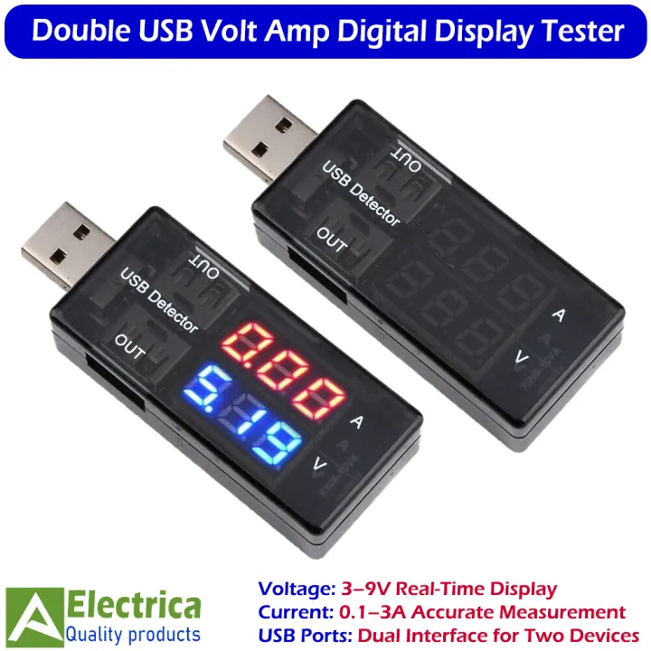 Double%20USB%20Volt%20Amp%20Meter%20Detector%20Tester%203%E2%80%939V%200.1%E2%80%933A%20Portable%20USB%20Charger%20Tester%20with%20Digital%20Display%20by%20Electrica%20-%20Image%208