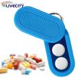 Aesthetic Pill Box Design Compact Magnetic Pill Box with Keyring Portable Pill Dispenser Case Compact Pill Organizer. 