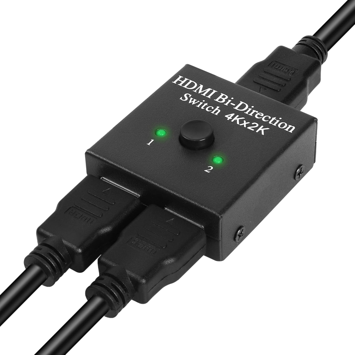 HDMI Switch Bi-directional HDMI Splitter, 4K HDMI Switcher 1 in 2 out or 2 in 1 out, HDMI Splitter Supports Ultra HD 4Kx2K 3D 1080P for Xbox PS4 PS3