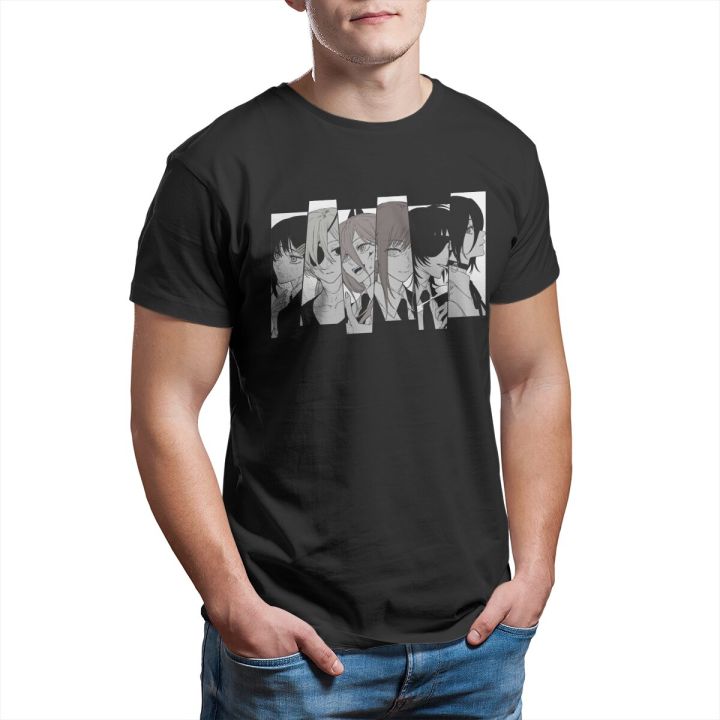 Chainsaw Man Girls Pack T-Shirts for Men Anime Manga Pure Cotton Tee Shirt Crew Neck Short Sleeve T Shirt Birthday Gift Clothes