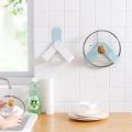 2 Pieces Multipurpose Kitchen Rotatable Folding Pot Lid Rack Shelf for Chopping Board Wall-mounted Plywood Storage Wall Hook. 