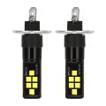 2Pcs Car Led 12V-24V 12Smd Light 3030 Chipset, For Fog Lights White. 