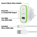 Belkin Home Charger With Micro Usb Charge/Sync Cable (10 Watt/ 2.1 Amp) White. 