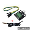 DS18B20 Temperature Sensor Module Kit Waterproof 100CM Digital Sensor Cable Stainless Steel Probe Terminal Adapter For Arduino. 
