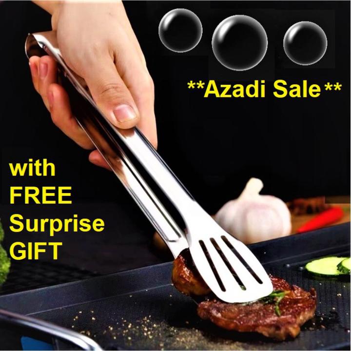 Quality Stainless Steel Cooking Tong with Unique Head Grabs.