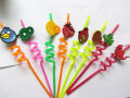 FunBlast Reusable Straws for Kids, Fruit and Shape Spiral Drinking Straw. 