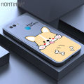 Hontinga for OPPO A5S A12 A7 A12S Back Cover Cute Cartoon Dog Pattern Case Soft Square Edge Liquid Silicone Phone Cases. 