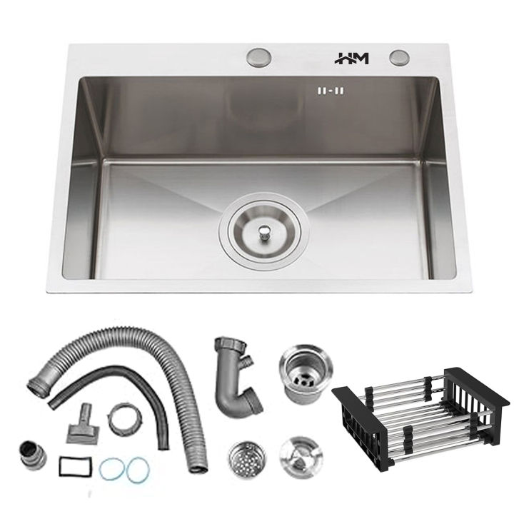 HM%20Handmade%20Kitchen%20Sink%20Bowl%20-%206845%20-%20Stainless%20Steel%20-%20304%20Grade%20SS%20High%20Quality%20-%2068x45%20-%20With%20Complete%20Drain%20Set%20&%20Basket%20-%20Image%202