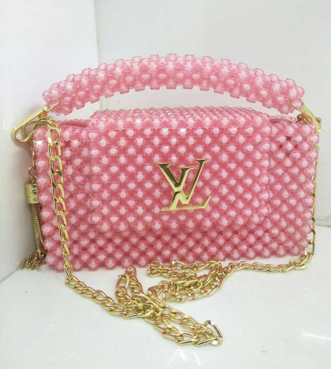 Beautiful Pearl Design Hand Bag For Ladies