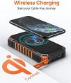 Solar Charger 26800mAh Power Bank - Hiluckey Wireless Portable Charger 3A USB C Fast Charging External Battery Pack for Cell Phone Tablets. 