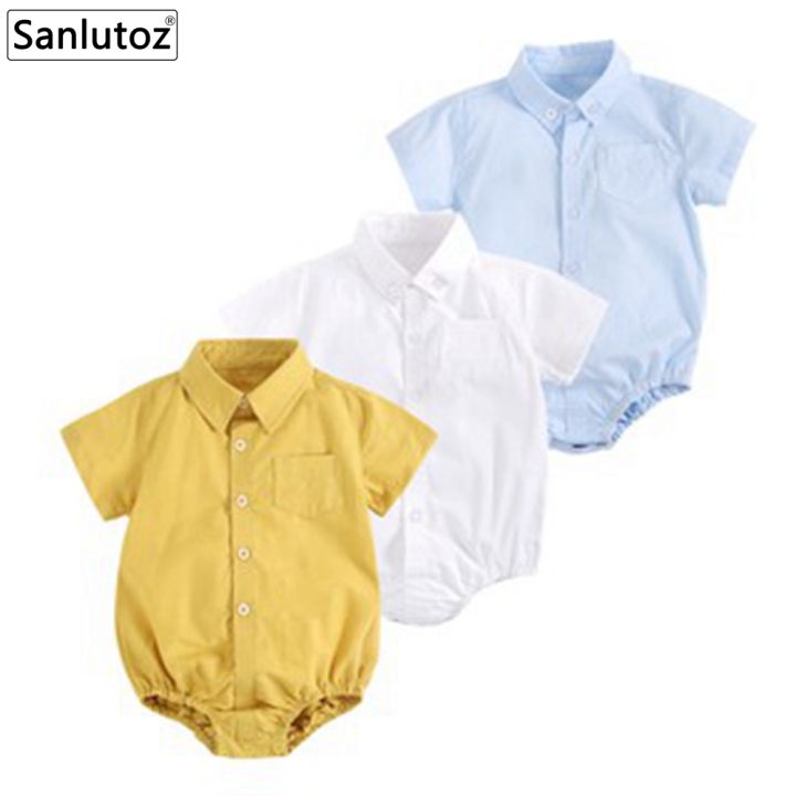 Fashion Summer Baby Boy Bodysuits Short Sleeve Cotton Baby Clothing Casual
