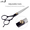 Monja Black Professional 6 Inch Stainless Steel Adjustable Thinning Scissors Cutting Shears Barber Styling Set Hairdressing Set. 