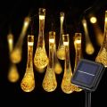 Solar Light String Indoor Outdoor Waterproof Water Drop Lights Decoration for Garden Party Lighting  ( 5M 20LEDs). 