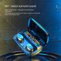 T12 TWS Bluetooth 5.0 In-ear Headphones Wireless Mini Earphone Super Bass Stereo Headsets Dual Micrphone with LED Battery Display. 