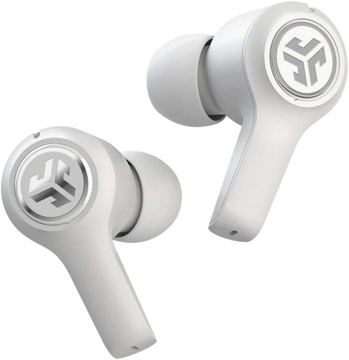 JLab JBuds Air Executive True Wireless Earbuds, Bluetooth Wireless Headphones and USB Charging Case with C3 Calling Dual Microphones, IP55 Sweat Resistance and Custom EQ3 Sound, White