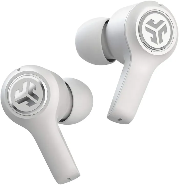 JLab JBuds Air Executive True Wireless Earbuds, Bluetooth Wireless Headphones and USB Charging Case with C3 Calling Dual Microphones, IP55 Sweat Resistance and Custom EQ3 Sound, White