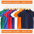 The Shop - Pack Of 2 - Random Colors - Classic Polo Collar T-Shirt For Boys & Girls Kids - PC-BT1. 