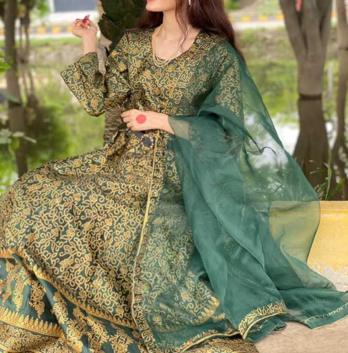 Stylish Era stitched 3pc Maxi dress for women and girls Daraz.pk