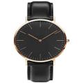 Black Leather Strap Watch- Unisex. 