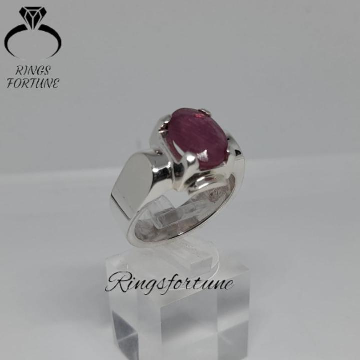 Ruby Stone Ring , 925 Sterling Silver Ruby Gemstone Ring , Yaqoot Ruby Manik Ring