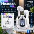 WKSHOP Air 31 Transparent Wireless Earbuds Bluetooth 5.3 TWS Earphones HD Bass Touch Control Noise Reduction Gaming Earbuds Long Battery Stereo Sound Compatible with Android iOS Mobile Phones Charging Case Low Latency Handsfree Music Ear Buds. 