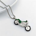 【PeacemPeace】 Vintage Stainless Steel Box Chain Necklace Cool Motorcycle Pendant Men's Long Sweater Chain Couple Accessories. 