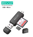 SOVO 2 In1 USB Micro-USB USB 2.0 Memory Card Reader Writer OTG Adapter SD TF Super Speed. 