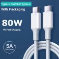 5A 80w Double-head Type-c PD Fast Charging Cable Data Cable   USBC To USB Type C Cable Fast Charger Cord Sync Cord for Android Phone. 