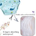 Baby Washable 6 Layers Baby Cloth Diaper Reusable Cotton Elastic Waist Cloth Diapers 0-18KG Nappy learning pants (Random colors). 