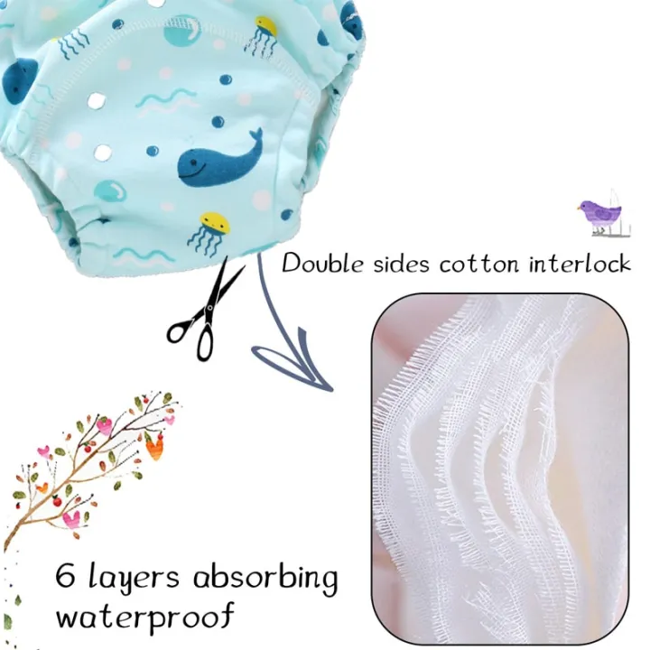 Baby%20Washable%206%20Layers%20Baby%20Cloth%20Diaper%20Reusable%20Cotton%20Elastic%20Waist%20Cloth%20Diapers%200-18KG%20Nappy%20learning%20pants%20(Random%20colors)%20-%20Image%205