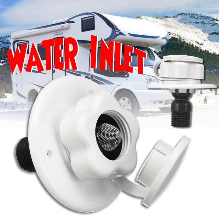 RV City Water Fill Inlet Flange Brass With Hose Elbow Check Valve Hookup Connector For Trailer Marine 45 Degree 11 thumbnail image