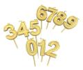 Digit / Number Candles For Birthday Cake Golden Color. 
