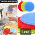 Silicone Scrubber, Silicone Sponges Multipurpose Kitchen Scrub Brush for Dish Pot and Veggies. 