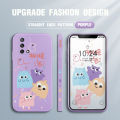 Jizetin for OPPO F19 / A74 / A95 Case Funny Cartoon Monster Family Side Design Phone Cover Square Edge Pattern Liquid Silicone Phone Cases. 