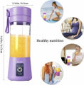 6 Blades Portable Juicer Blender USB Rechargeable - Mini Electric Smoothie Maker & Personal Fruit Mixer Machine | 380ml Travel Friendly Juicer Bottle | High Speed Food Grade Blender. 