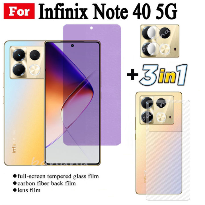 Infinix Note 40 5G Anti Blue Light RayTempered Glass For infinix Note 30 30i 30Vip GT 20 Pro GT 10 Pro Screen Protector+Camera Lens Film+back Film